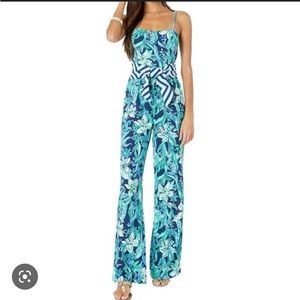 NWT Lilly Pulitzer Nila Jumpsuit in High Tide Navy, size 16